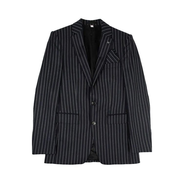 Burberry Pinstriped Blazer Navy