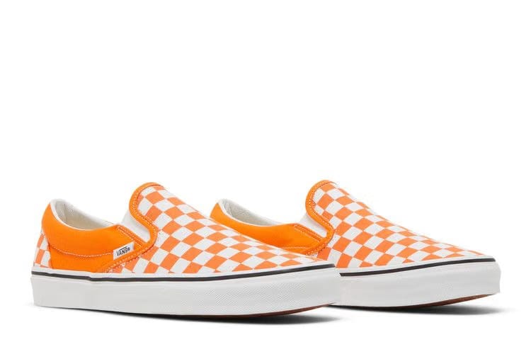 Vans Classic Slip-On Orange Tiger Checkerboard