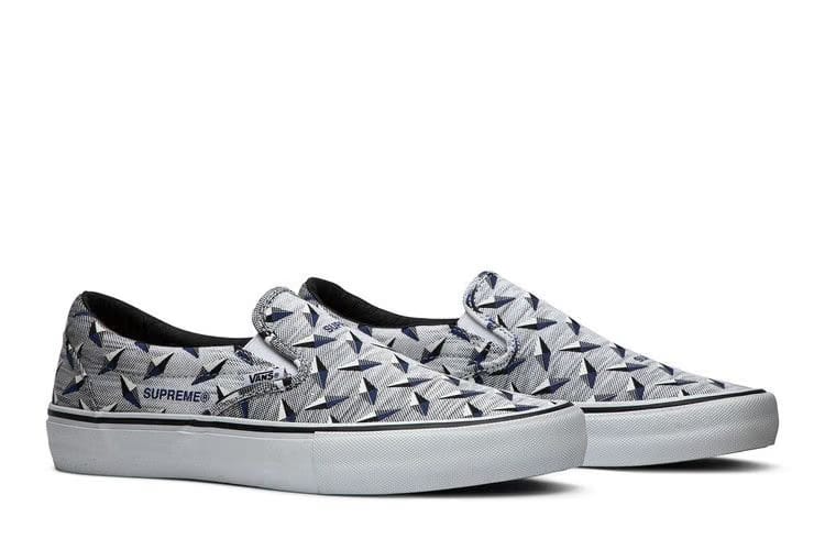 Supreme x Vans Classic Slip-On Pro Diamond Plate White