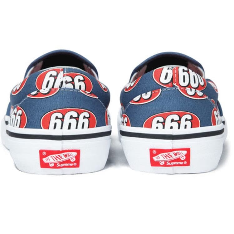 Supreme x Vans Slip-On Navy 666