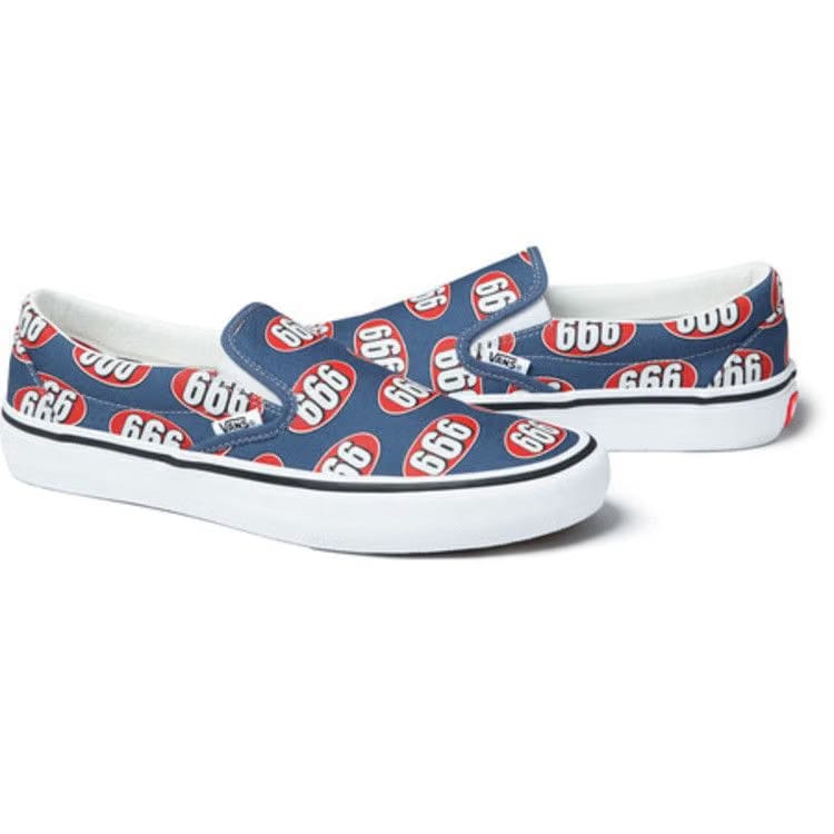 Supreme x Vans Slip-On Navy 666