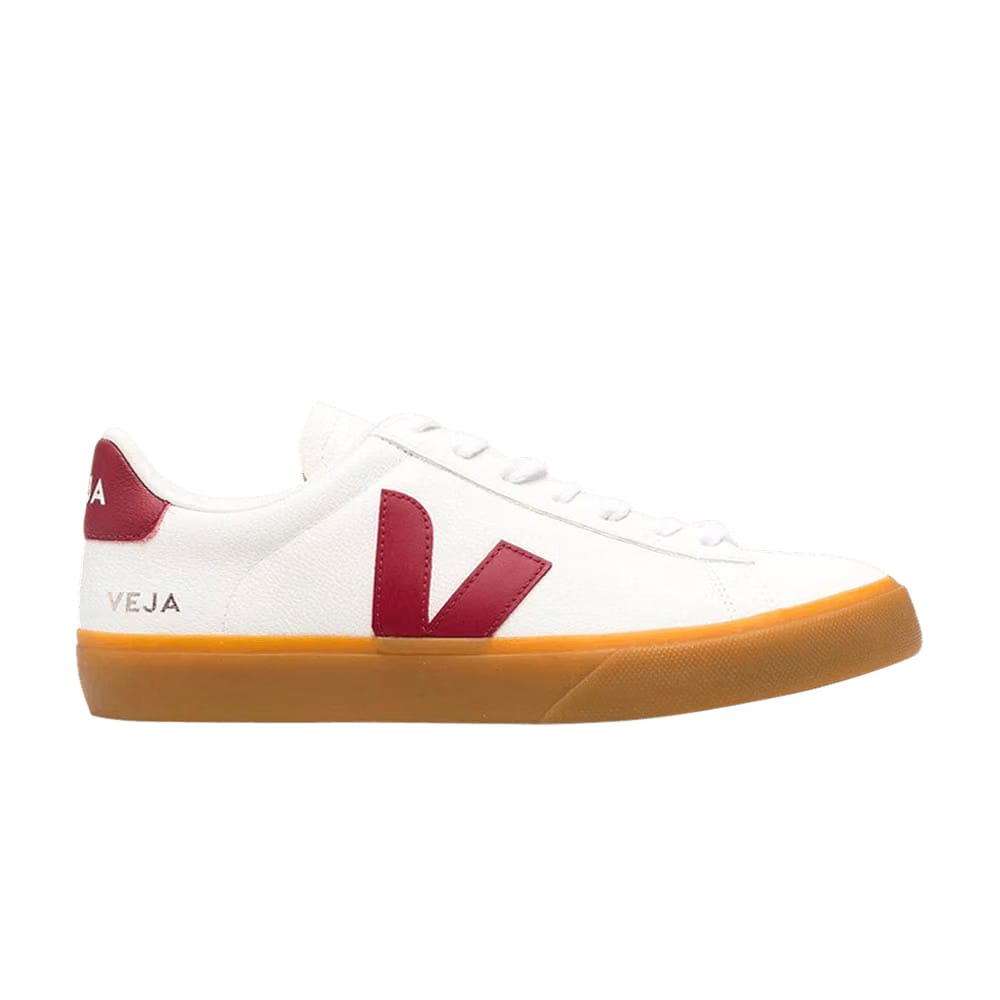 Veja Campo Chromefree Lace-Up White Marsala