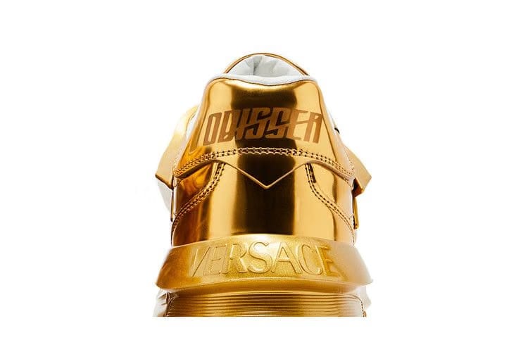 Versace Odissea Caged Rubber Medusa Sneaker Metallic Gold