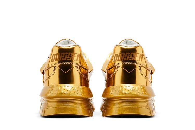 Versace Odissea Caged Rubber Medusa Sneaker Metallic Gold