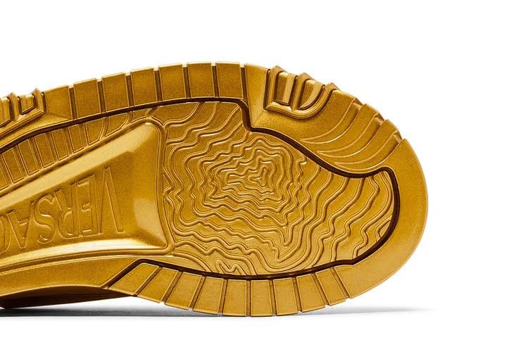 Versace Odissea Caged Rubber Medusa Sneaker Metallic Gold