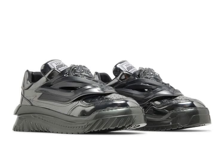 Versace Odissea Caged Rubber Medusa Sneaker Metallic Grey