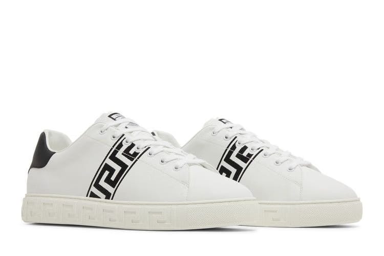 Versace Embroidered Greca Sneaker White Black