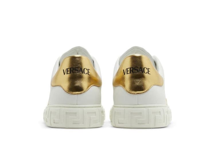 Versace Embroidered Greca Sneaker White Gold
