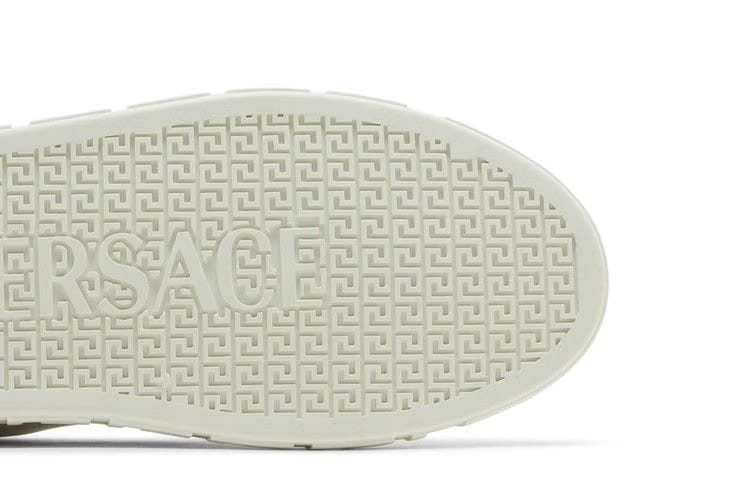 Versace Embroidered Greca Sneaker White Gold