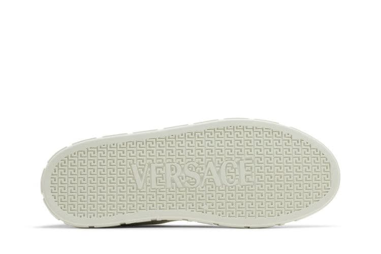 Versace Embroidered Greca Sneaker White Gold