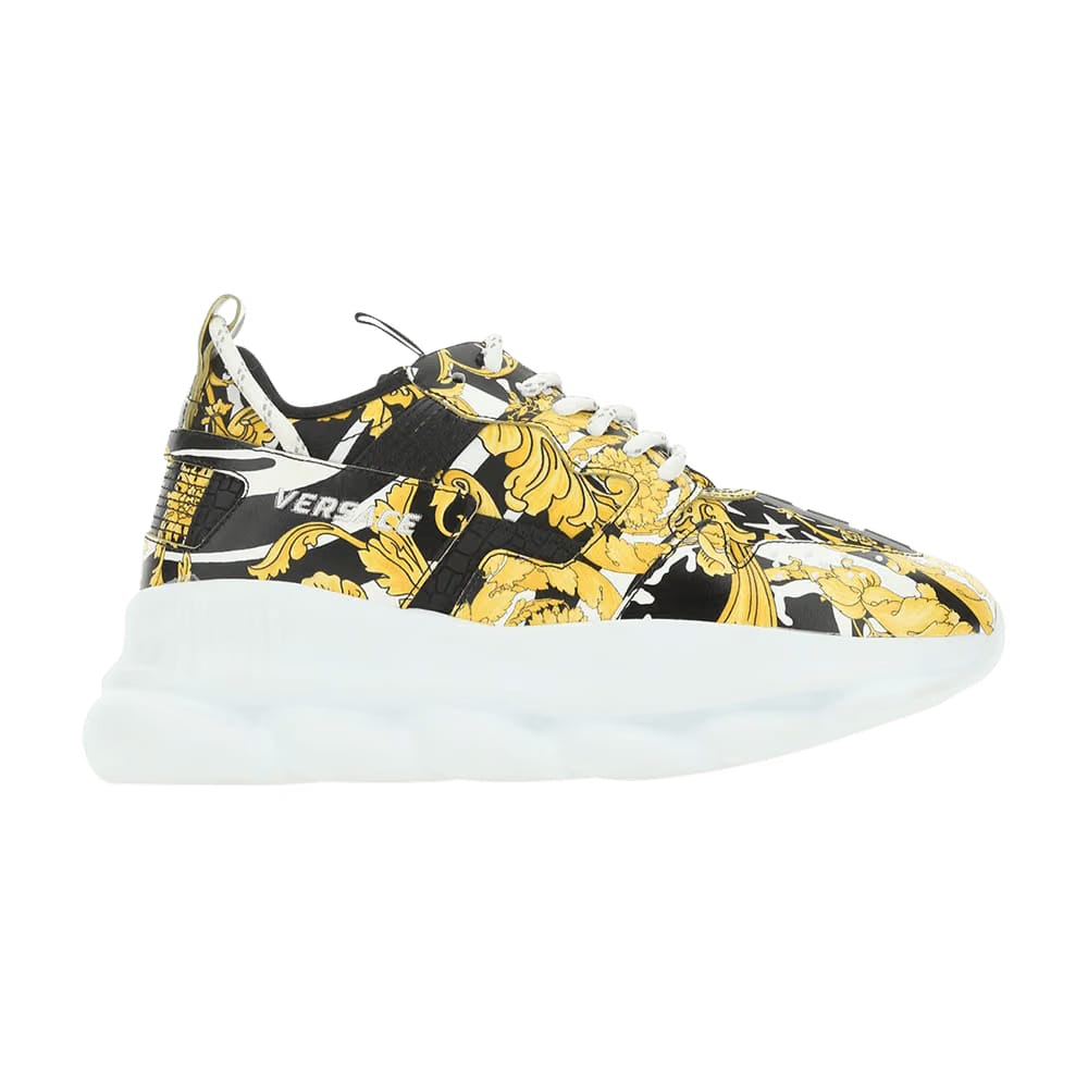 Versace Wmns Chain Reaction 2 'Barocco Print - Black Yellow'