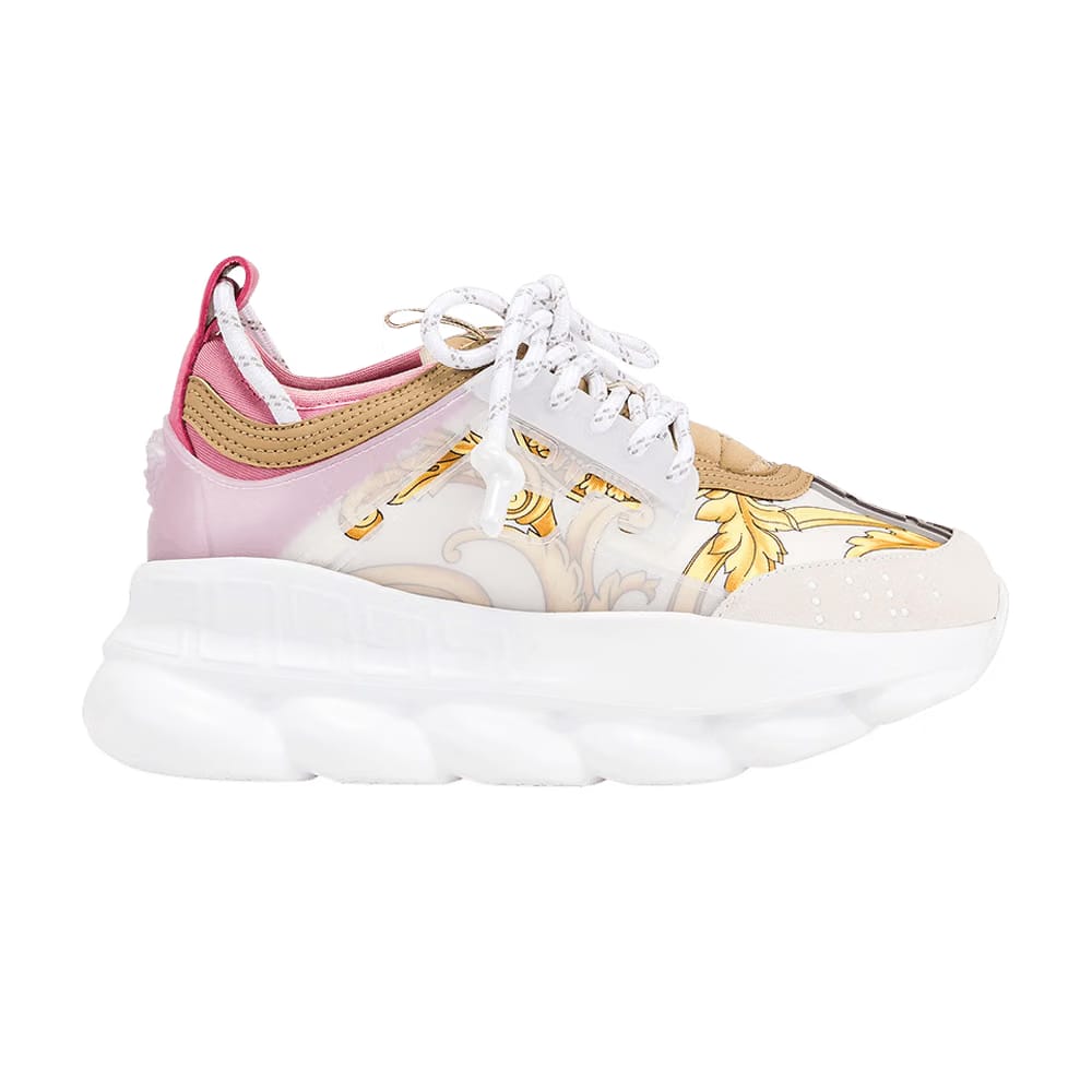 Versace Chain Reaction White Pink Yellow Barocco (Women's)