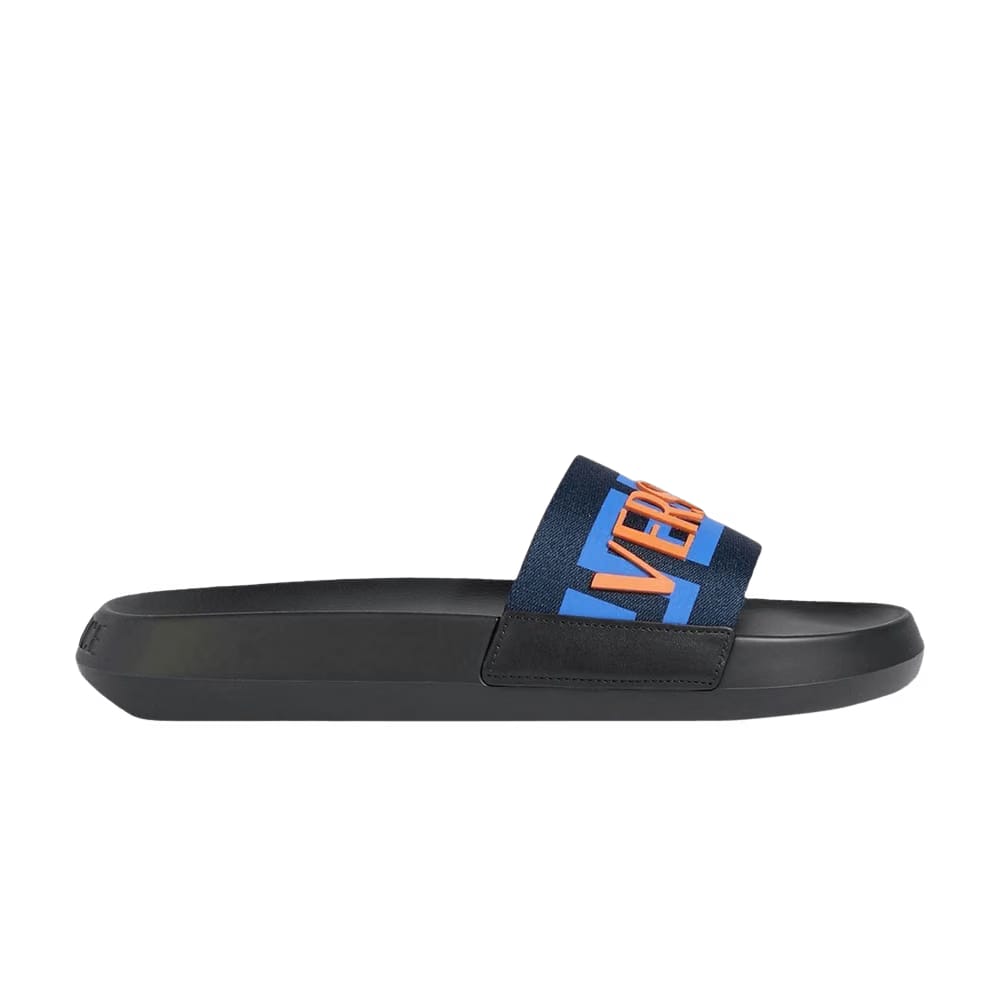Versace Greca Logo Slide Black Blue Red