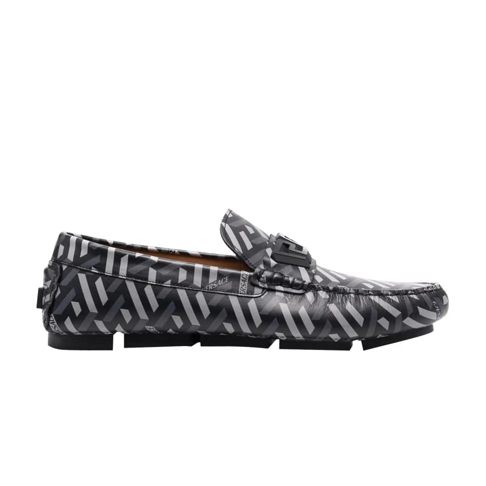 Versace LA Greca Penny Loafer Grey