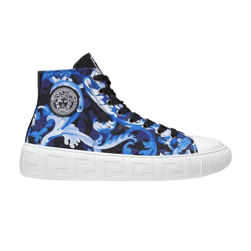 Versace Greca High Barocco Print - Lapis