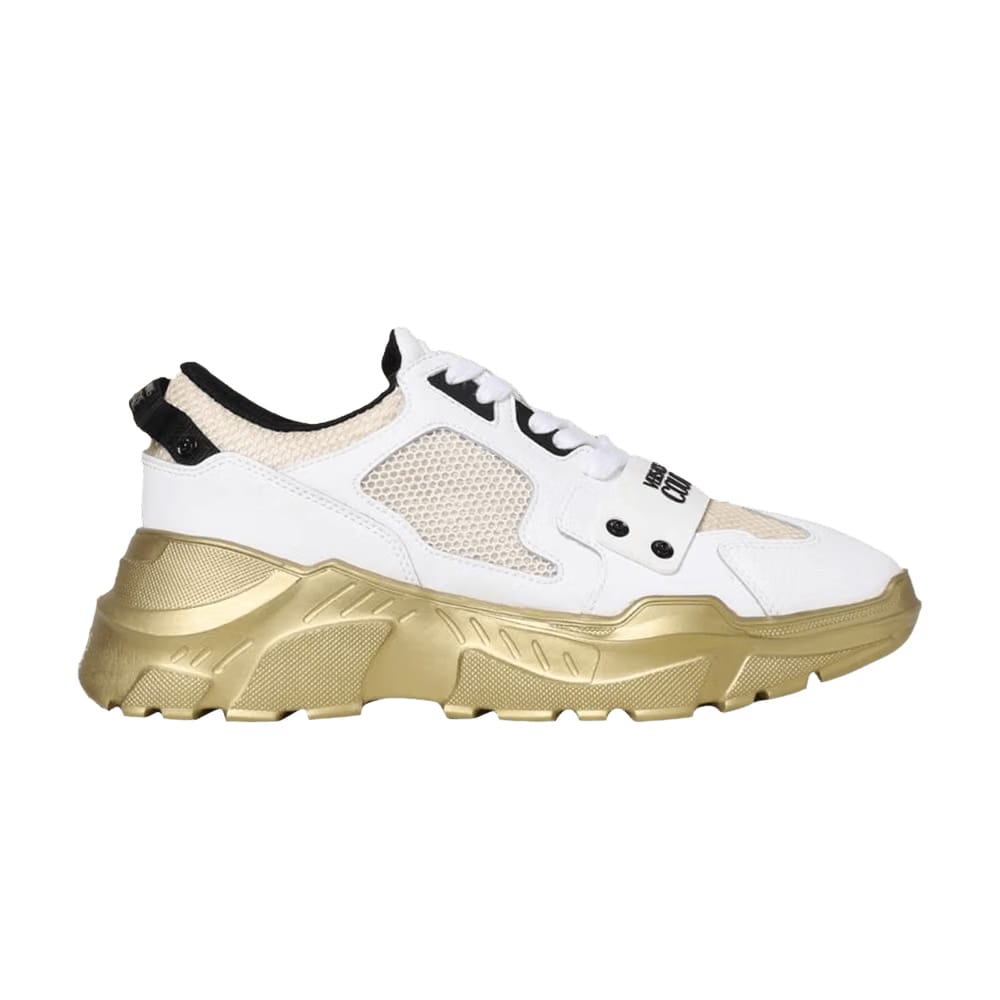 Versace Chunky Logo Sneaker White Gold