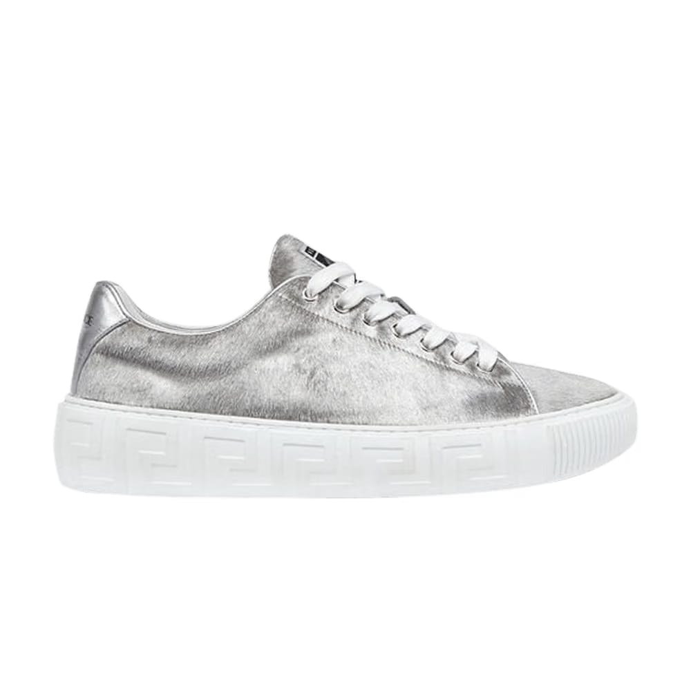 Versace Greca Sneaker Argento Pony Hair