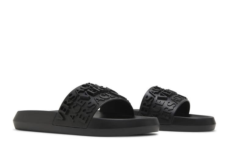 Versace Slide Allover Logo - Black