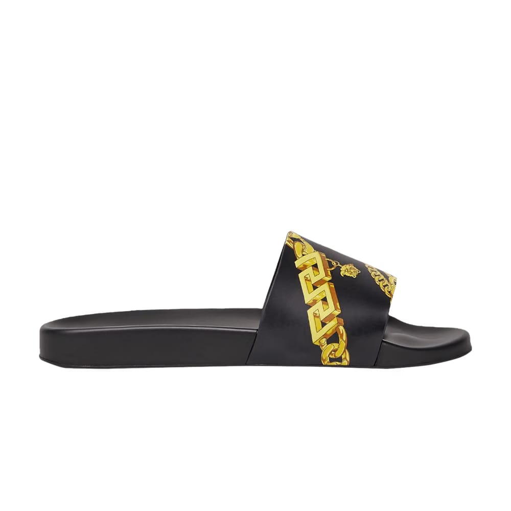 Versace Wmns Slide 'La Greca Chain Print - Black'