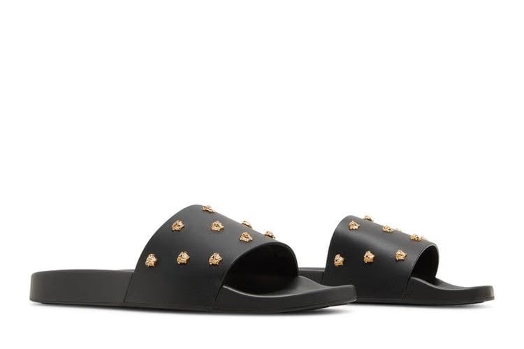 Versace Medusa Stud Leather Slide Black