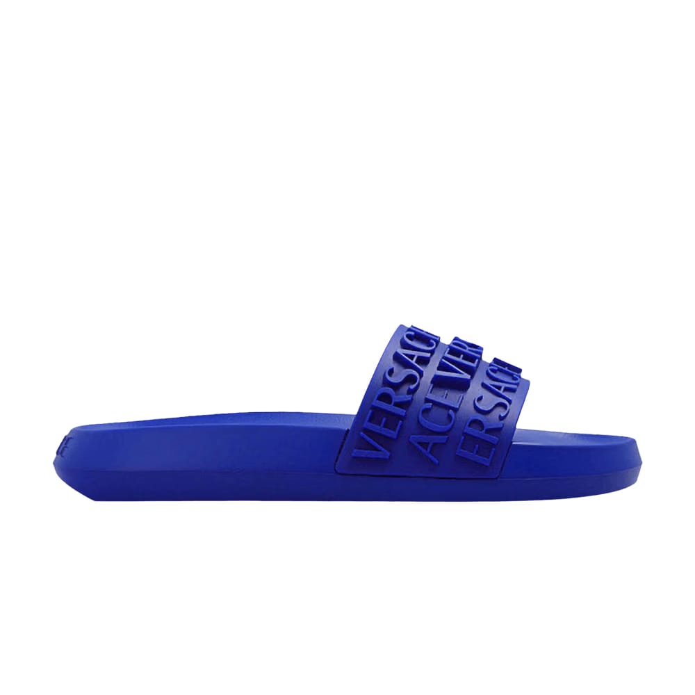 Versace Slide Allover Logo - Blue