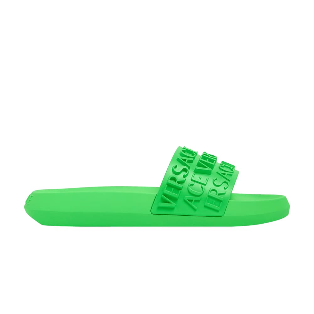 Versace Slide Allover Logo - Bright Green