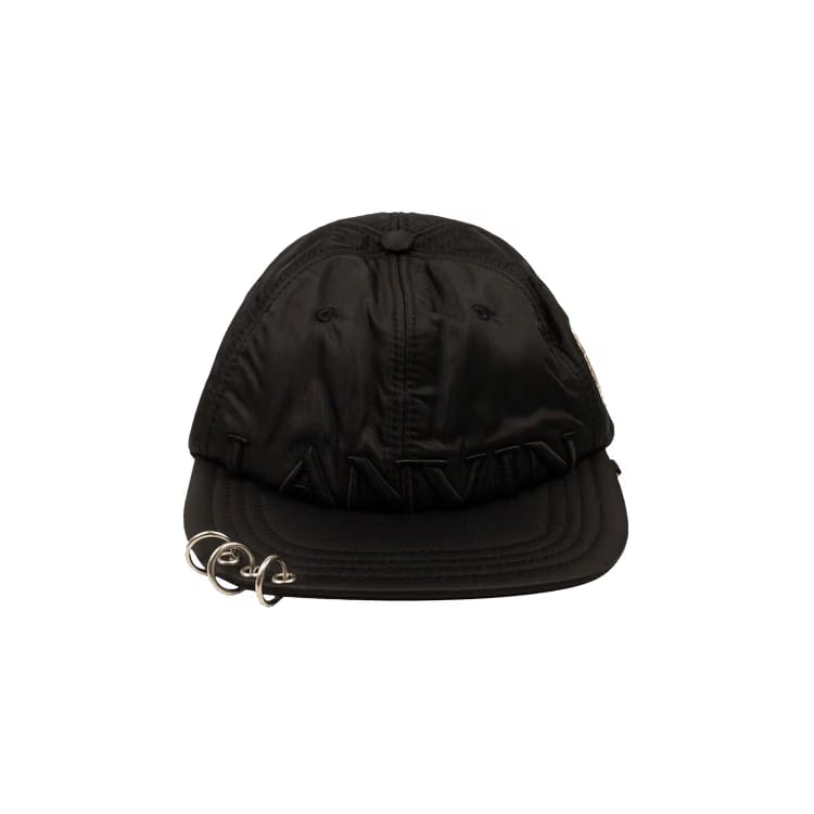 Lanvin Graffiti Logo Embroidered Cap Black