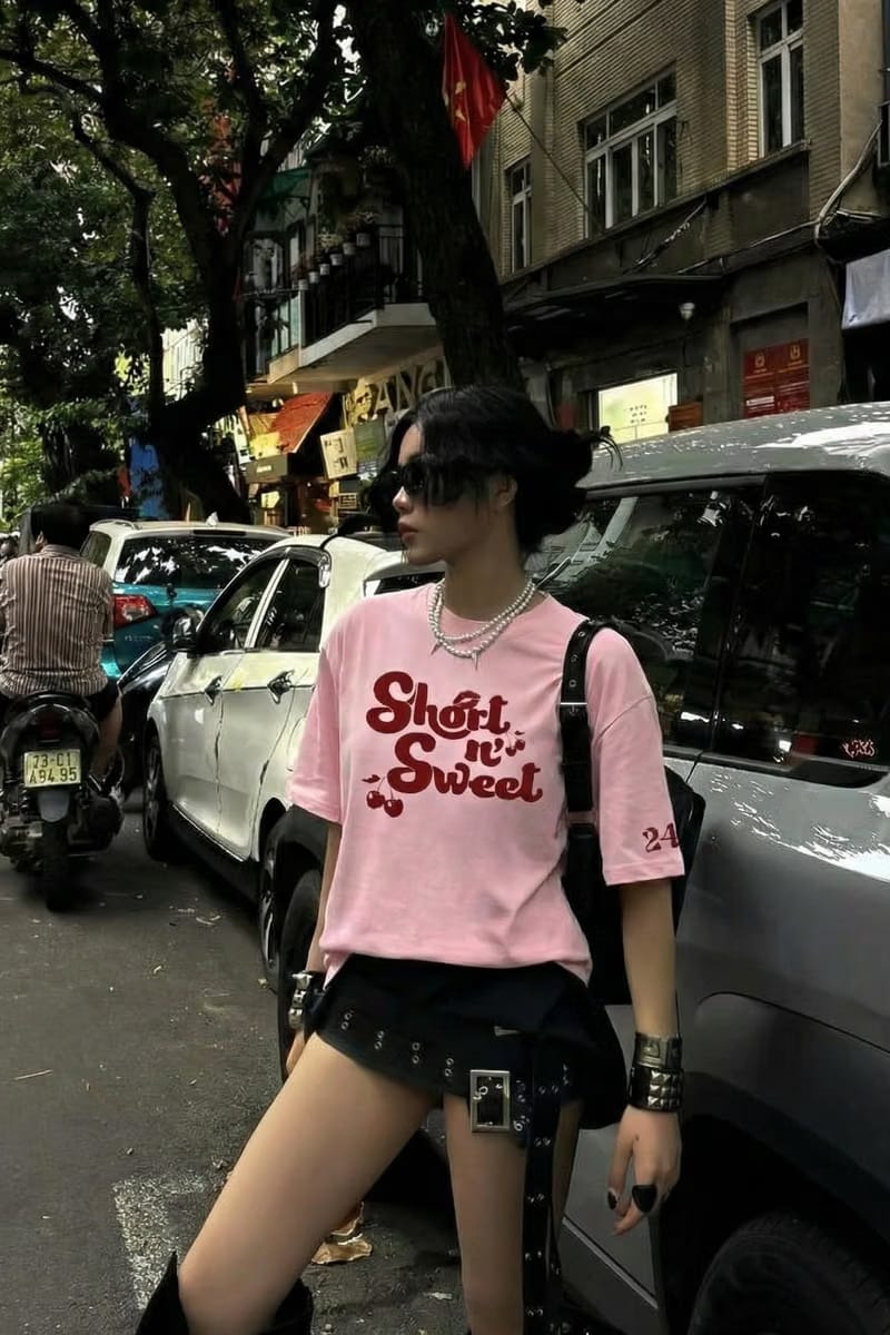 Sabrina - Short n Sweet (Pink) T-shirt