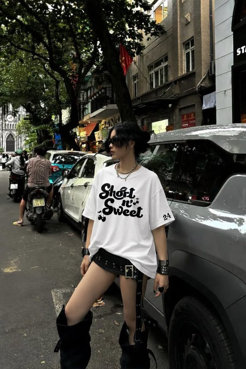Sabrina - Short n Sweet (White) T-shirt