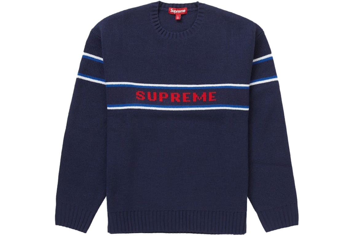 Supreme Chest Stripe Sweater (FW23) Navy