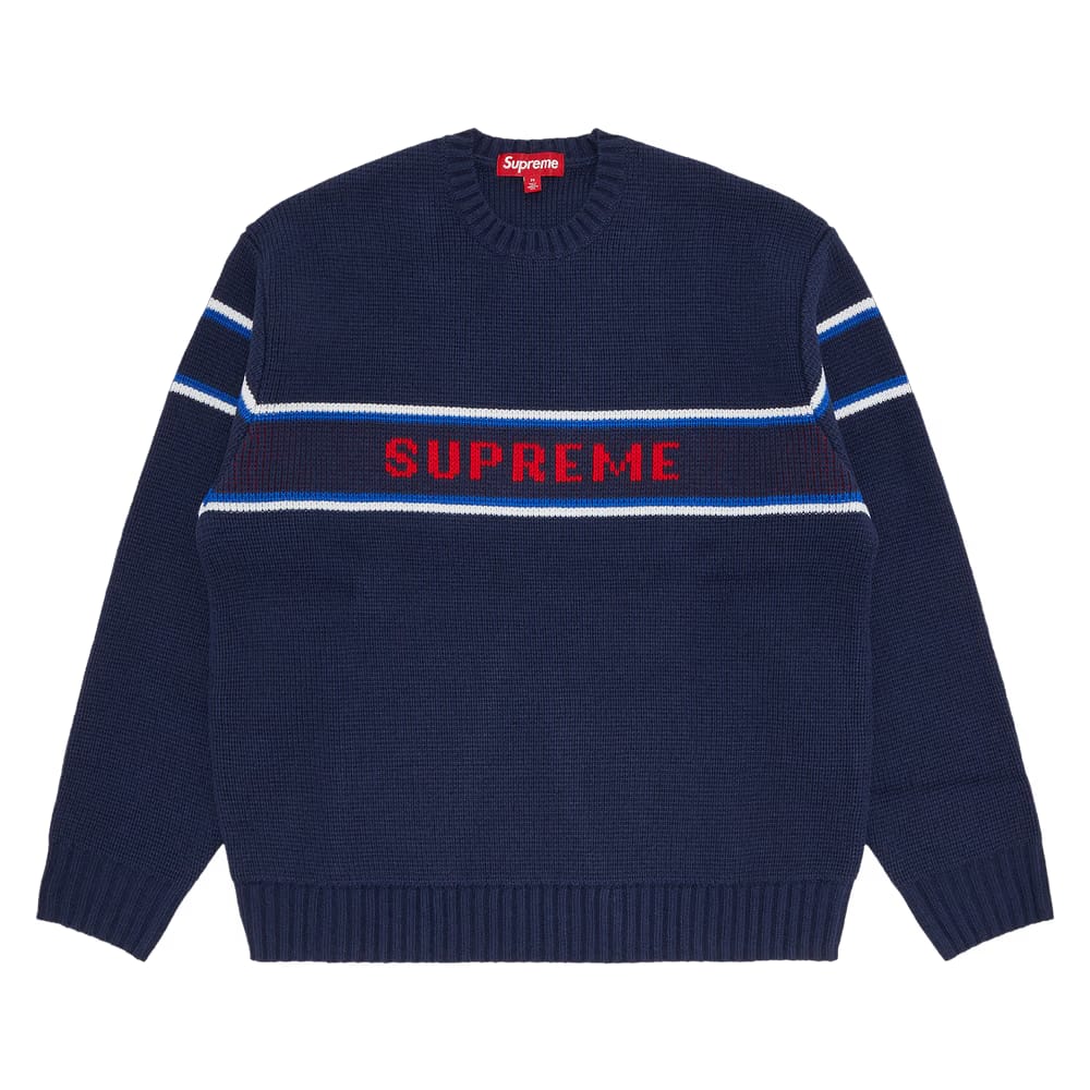 Supreme Chest Stripe Sweater (FW23) Navy