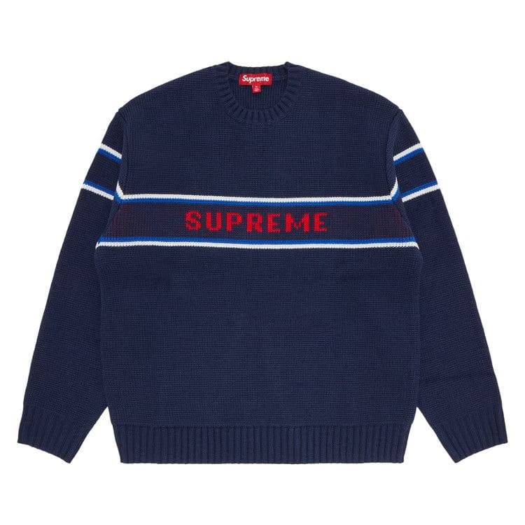 Supreme Chest Stripe Sweater (FW23) Navy