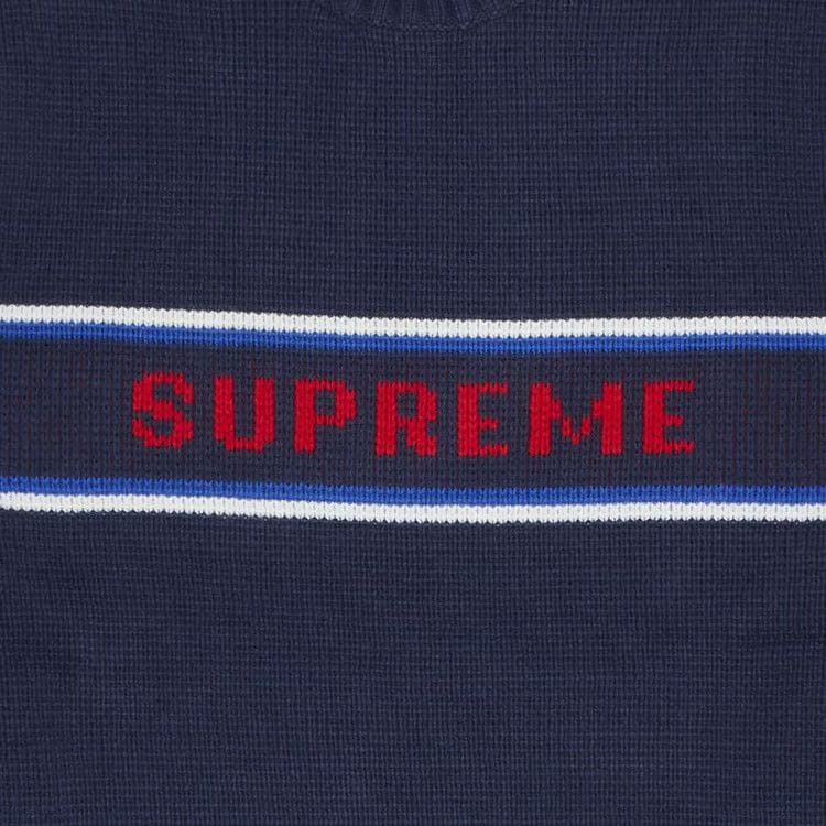 Supreme Chest Stripe Sweater (FW23) Navy