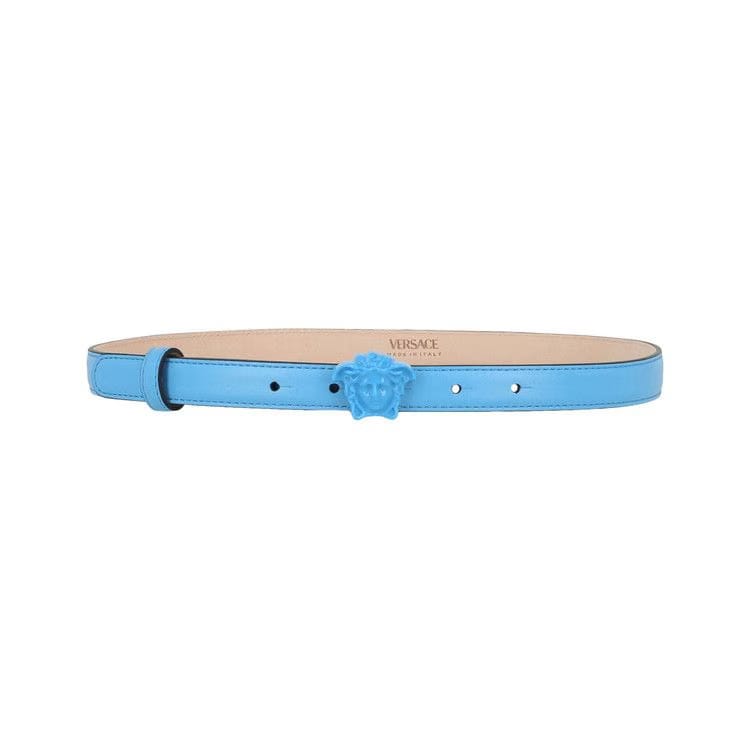 Versace La Medusa Leather Belt Blue