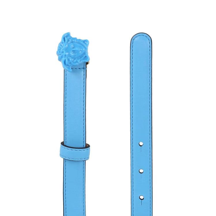 Versace La Medusa Leather Belt Blue