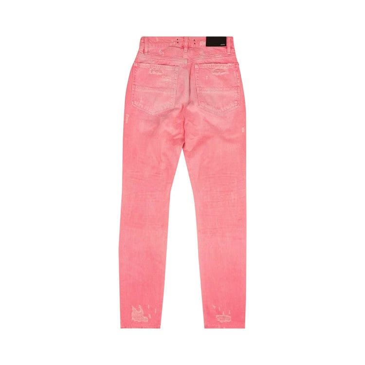 Amiri Slouch Destroyed Jeans Pants Neon Pink