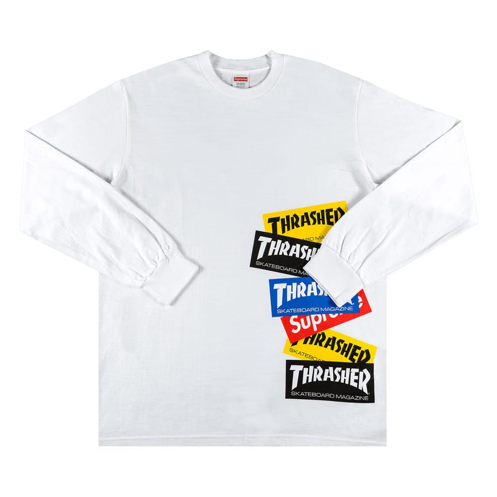 Supreme x Thrasher Multi Logo Long-Sleeve T-Shirt White