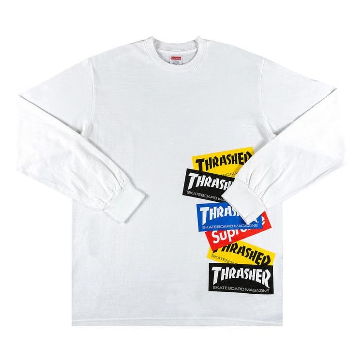 Supreme x Thrasher Multi Logo Long-Sleeve T-Shirt White