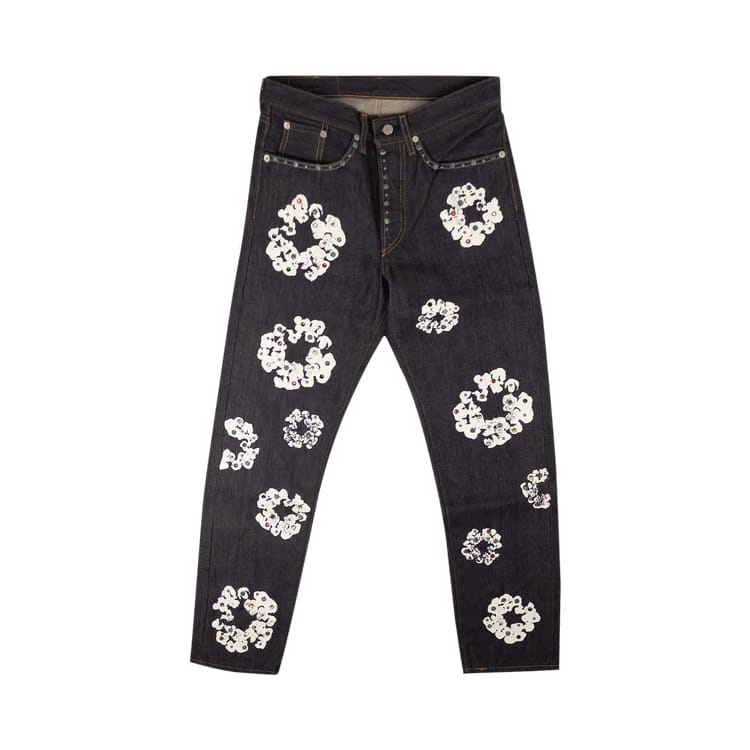 Denim Tears Rhinestone Wreath Jeans Indigo