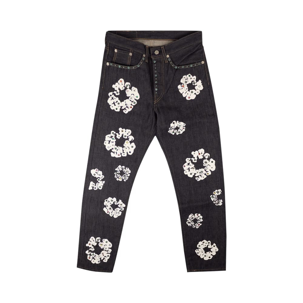 Denim Tears Rhinestone Wreath Jeans Indigo