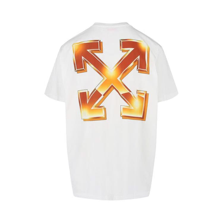 Off-White Arrows Print Crewneck T-Shirt White/Orange