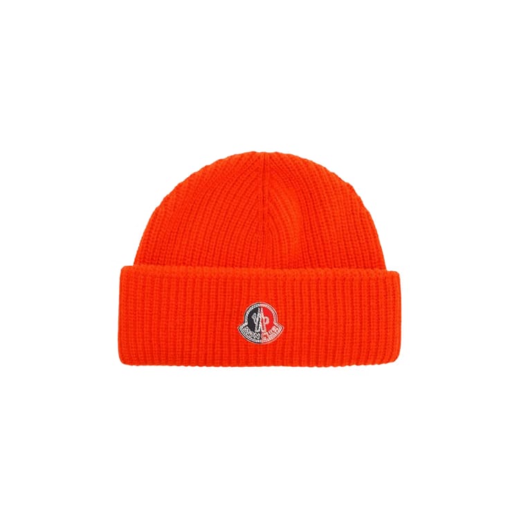 Moncler Genius Logo Patch Roll Beanie Red