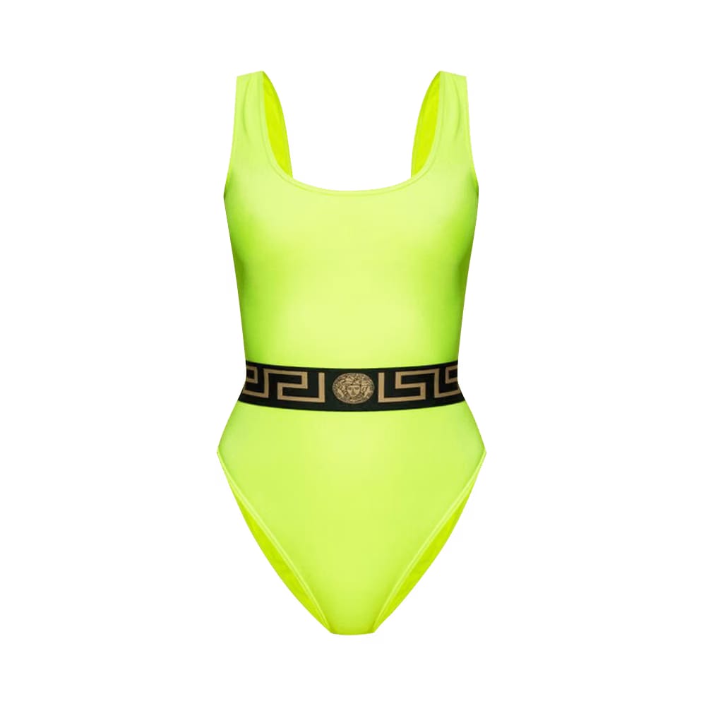 Versace Greca One Piece Swimsuit Acid Yellow/Black