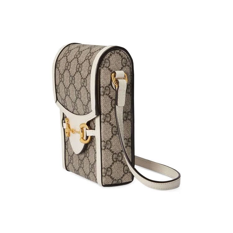 Gucci Horsebit 1955 Mini Bag Beige/Ebony/White