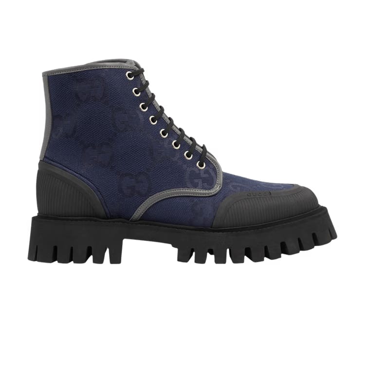 Gucci Lace Up Boot Maxi GG - Navy