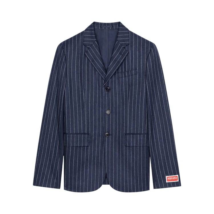 Kenzo Striped Fitted Jacket Midnight Blue