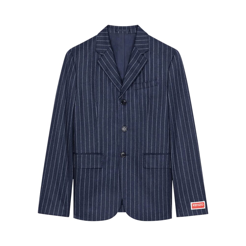 Kenzo Striped Fitted Jacket Midnight Blue