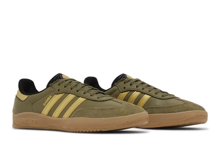Palace x adidas Puig Samba Olive Gold