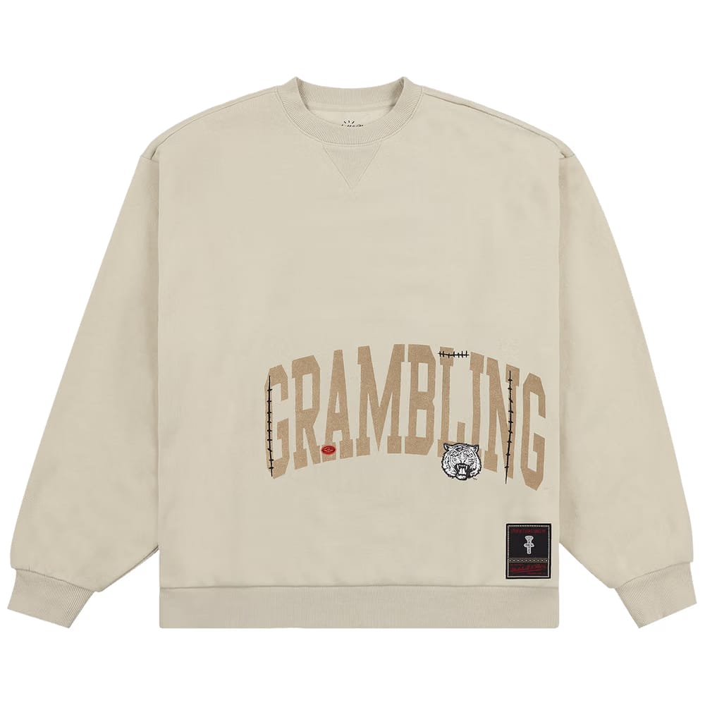 Cactus Jack by Travis Scott x Mitchell & Ness Grambling State University Crewneck Tan
