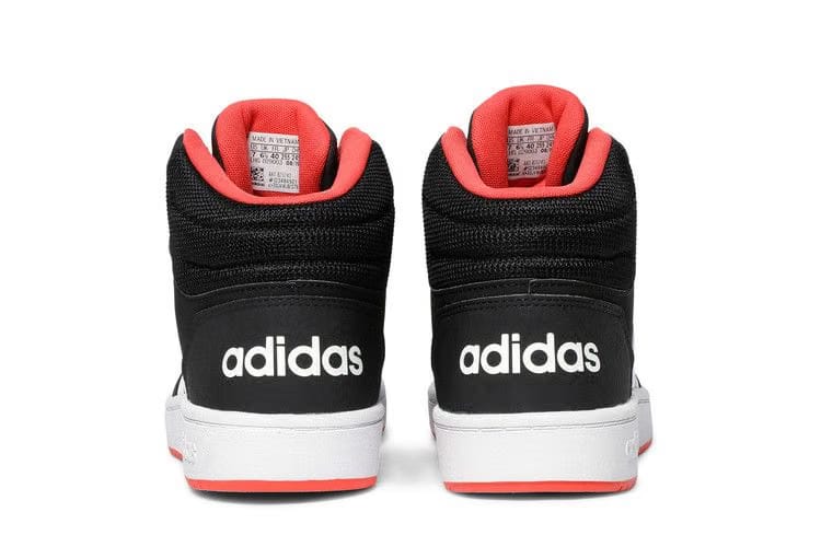 Adidas Hoops 2.0 Mid J Black Hi-Res Red